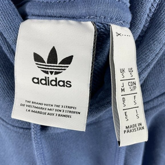 adidas Originals Hoodie With Trefoil logo Blue sz S Pullover Kangaroo Pocket - Picture 5 of 9